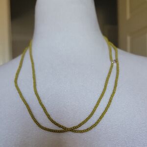 RlbyCL Vintage Bead Yellow Stretch Necklace/Wrap